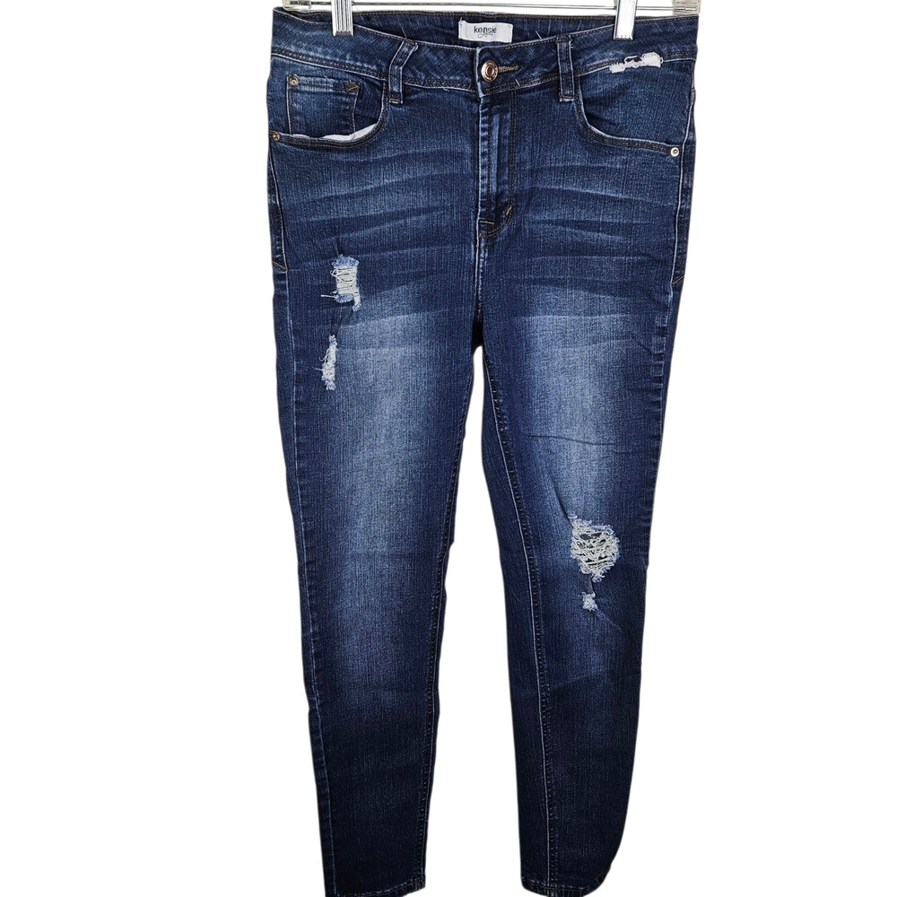Kensie Distressed Dark Wash Denim Jeans Ripped Skinny Jeans Size‎ 4/27